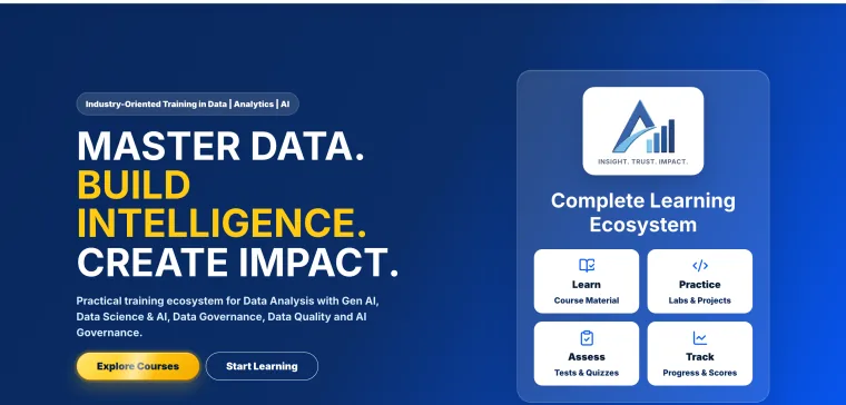 Averra Data homepage: headline reading Master Data, Build Intelligence, Create Impact