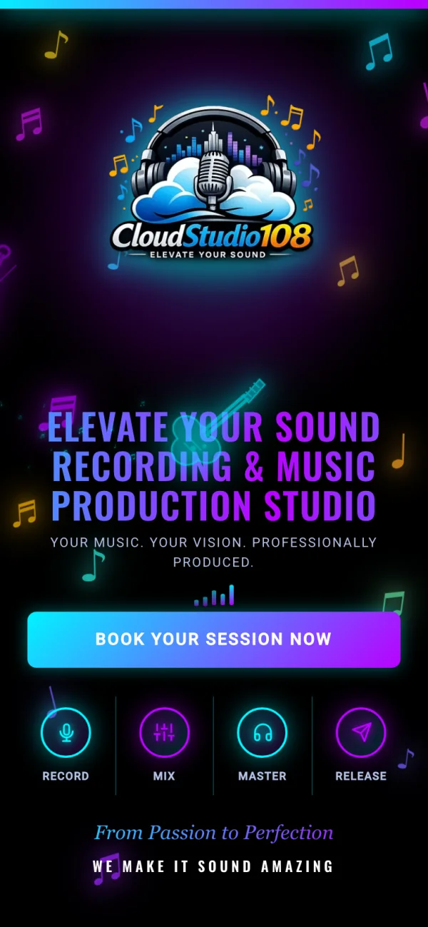 CloudStudio108 homepage on a phone-sized screen